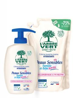 Crème lavante mains peaux sensibles